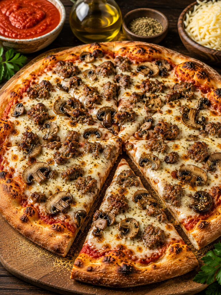 Homemade Sausage and Mushroom Pizza Recipe