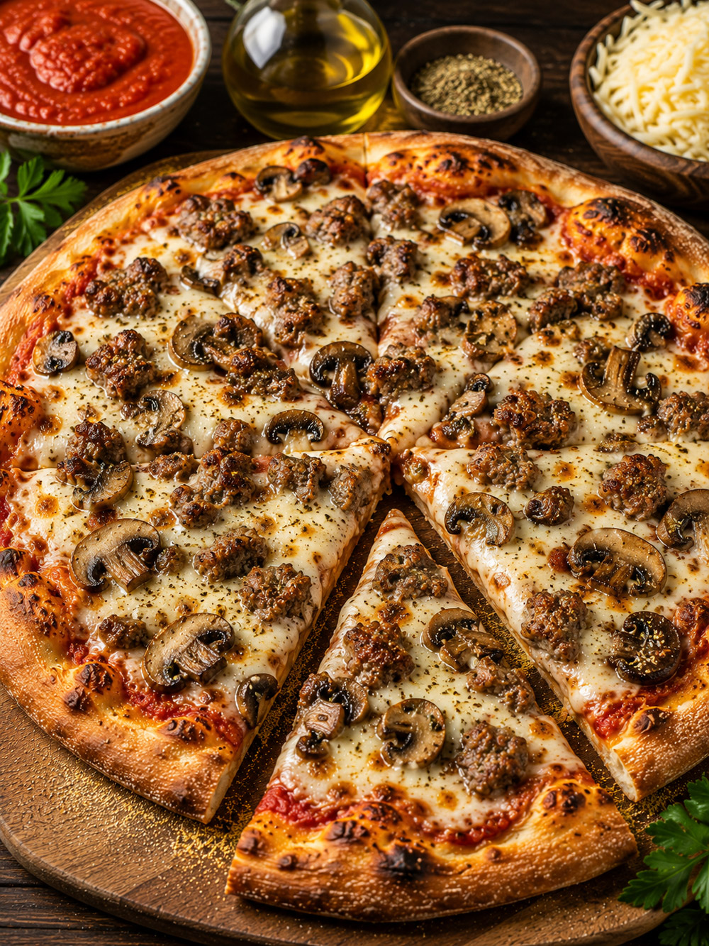 Homemade Sausage and Mushroom Pizza Recipe