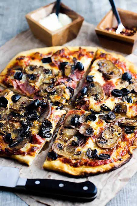 black olive and mushroom pizza recipe