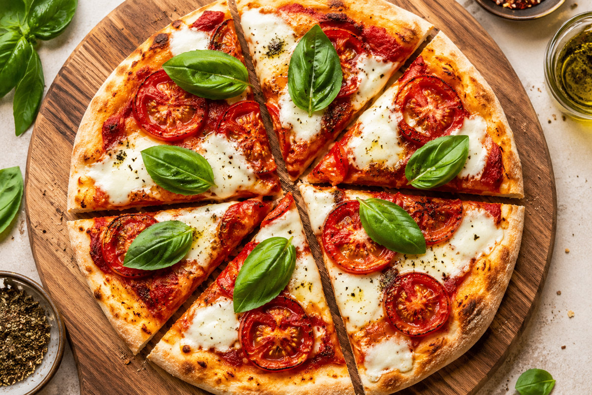tomato basil mozzarella pizza recipe
